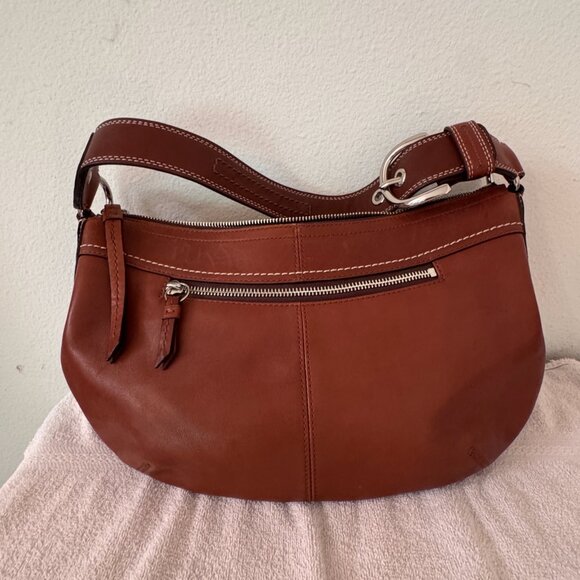 Coach Brown Leather Shoulder Bag - Picture 2 of 14